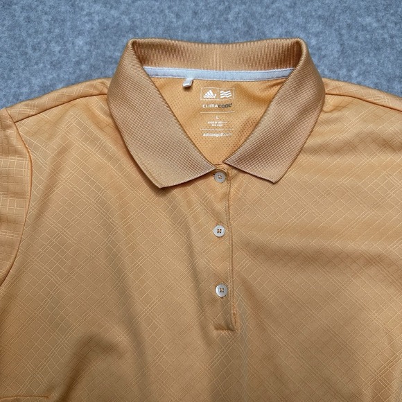 Adidas Golf Womens Large Polo Shirt ClimaCool Light Orange Golf Golfer - Picture 1 of 8